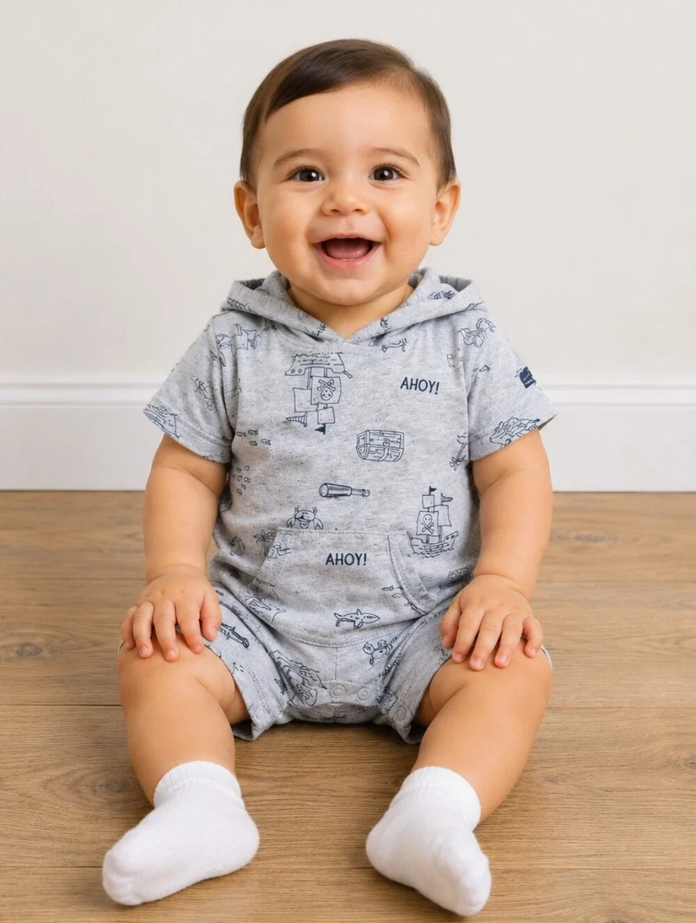 9m Carter's Boys Pirate Hooded Romper